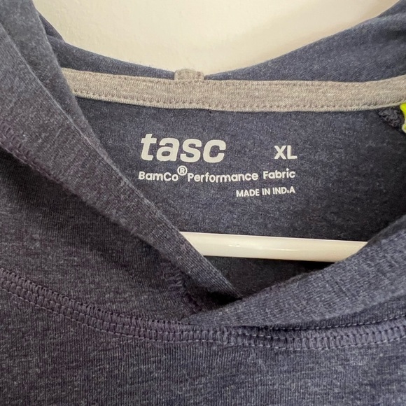 TASC Bamboo Cotton Carrollton Hoodie "Logo" Size XL Heather Blue NWT Mens Tennis - Picture 7 of 12